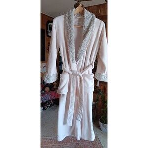 Carole Hochman Faux Fur Plush Robe Off White Belted Pockets Really Soft size S